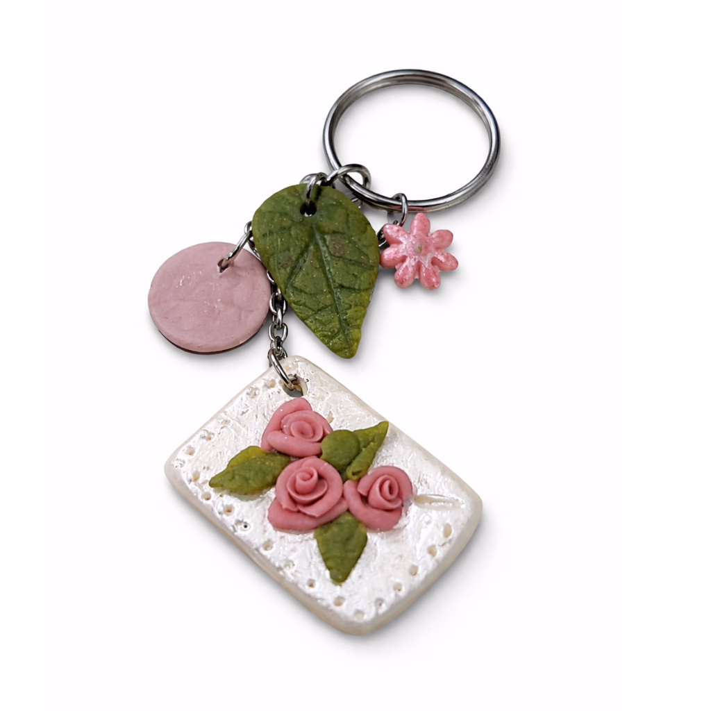 Porte-clés Roses Médaillon, Porte-clés