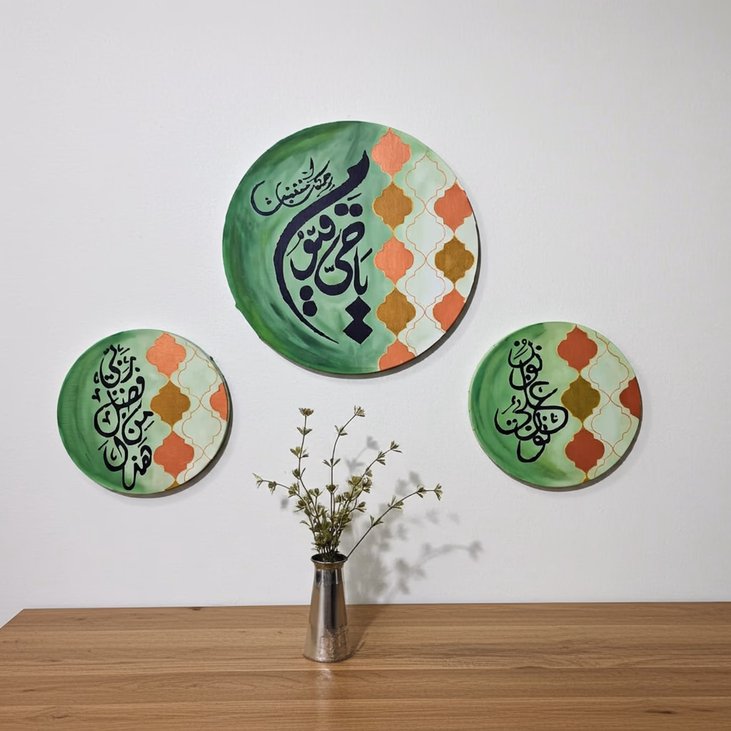 Triptyque Tableaux Islamiques – Calligraphie Arabe Moderne - Image 1 sur 4, Tableaux isslamiques