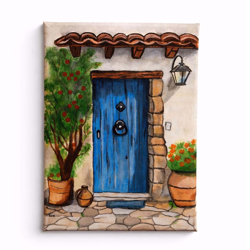 Tableaux a L'Acrylique -La Porte Bleue, Tableaux paysages