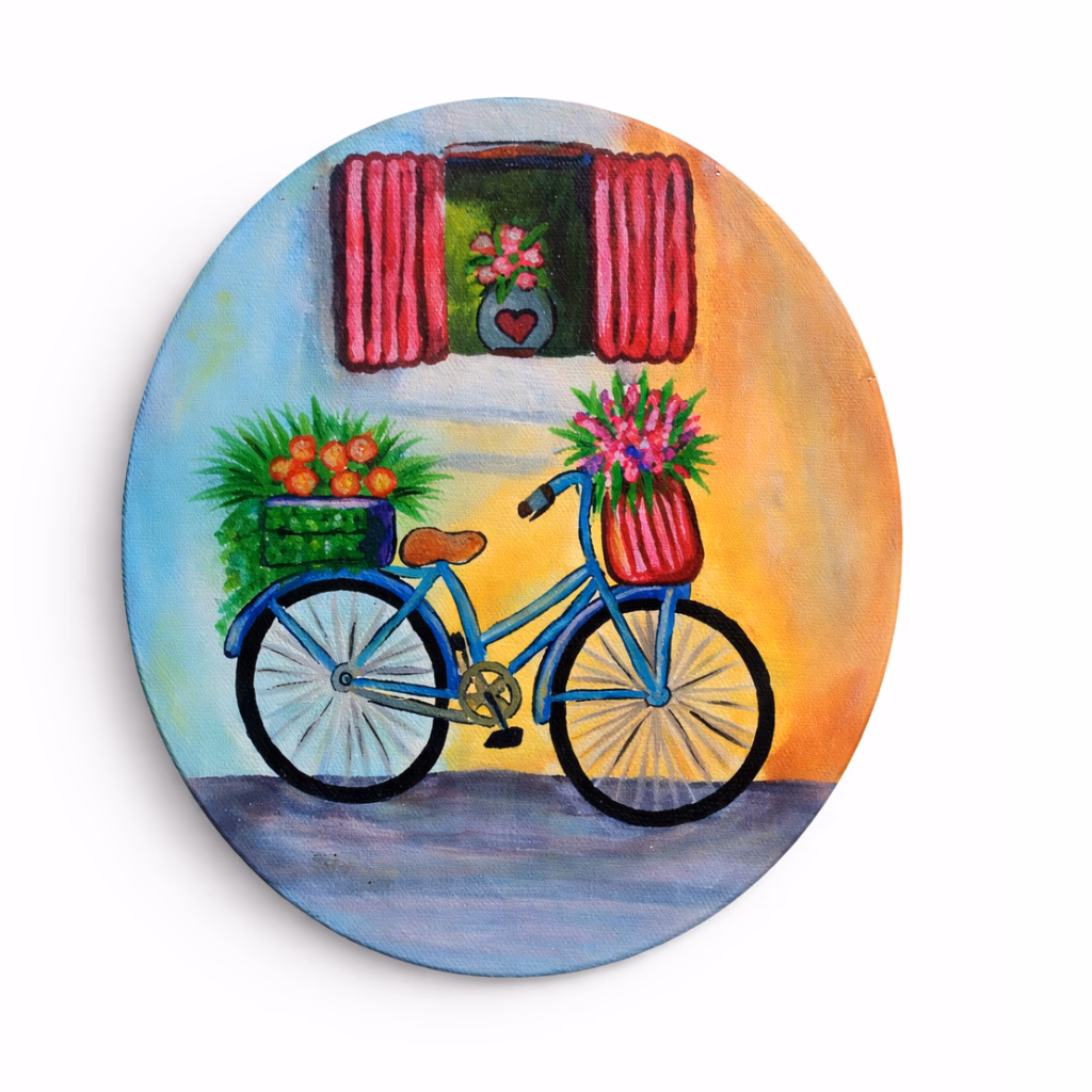 Tableaux a L'Acrylique -Bicyclette, Tableaux paysages